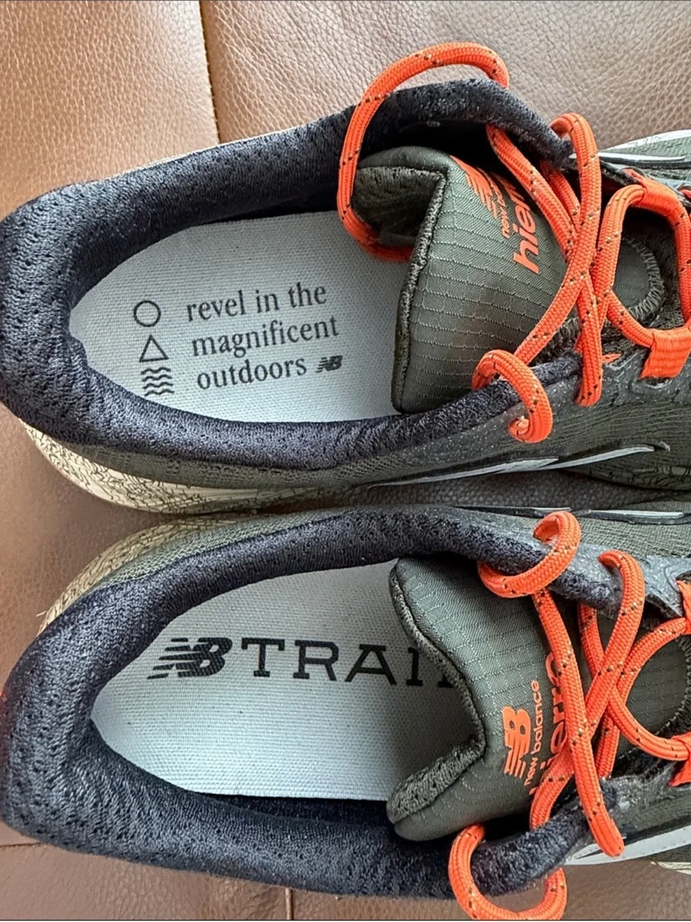New Balance Fresh Foam X Hierro Trail Running Shoes Gray Orange Vibram 12 EUC